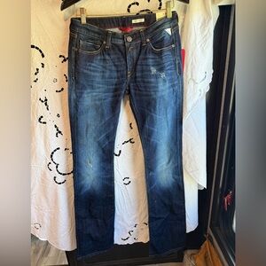 NWT Replay Wendie Women's Y2K luxury boot cut Jeans Dark Indigo Fading 28/34